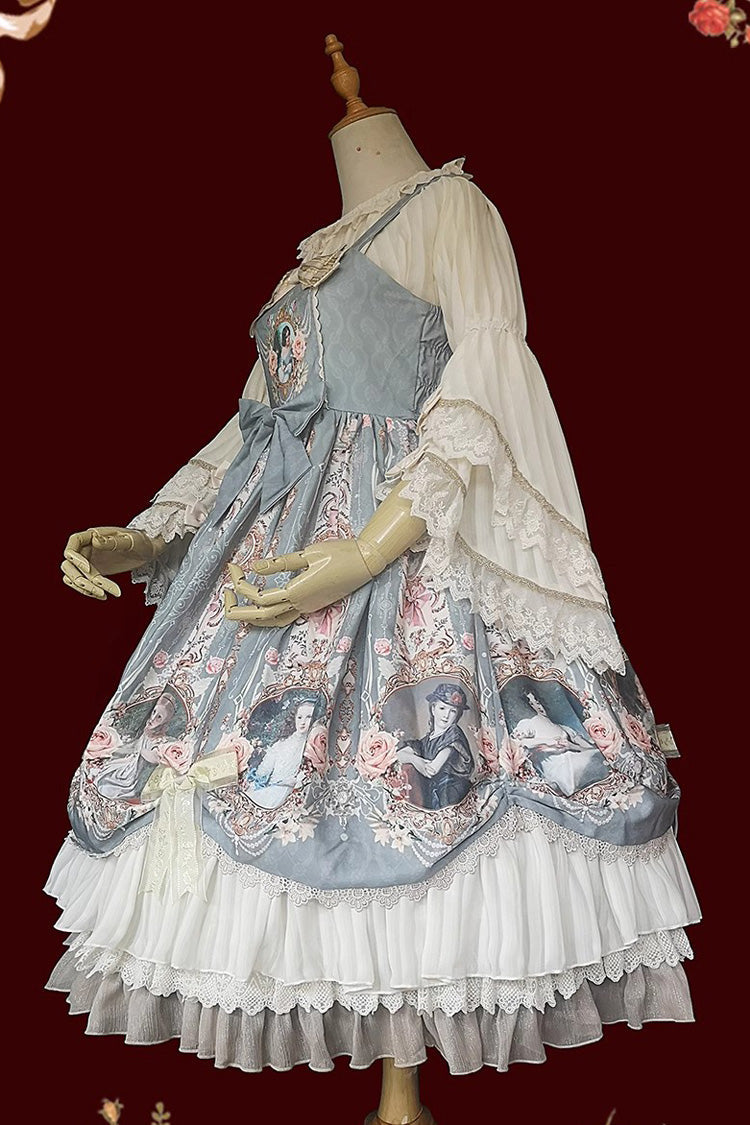 Lolita JSK Dress - Portrait Of A Little Lady, 3 Colors, Bow Detail, Lace Trim, Ruffled - additional product view 6