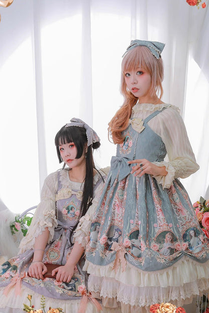 Lolita JSK Dress - Portrait Of A Little Lady, 3 Colors, Bow Detail, Lace Trim, Ruffled - additional product view 7