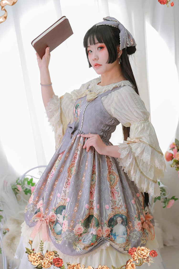 Lolita JSK Dress - Portrait Of A Little Lady, 3 Colors, Bow Detail, Lace Trim, Ruffled - additional product view 8
