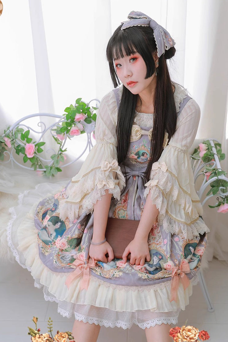 Lolita JSK Dress - Portrait Of A Little Lady, 3 Colors, Bow Detail, Lace Trim, Ruffled - additional product view 10