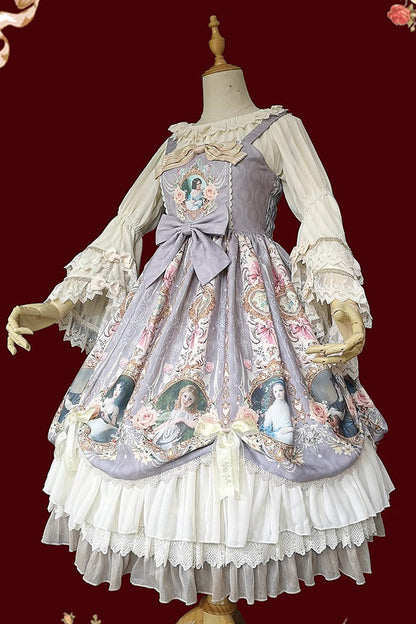 Lolita JSK Dress - Portrait Of A Little Lady, 3 Colors, Bow Detail, Lace Trim, Ruffled - additional product view 12