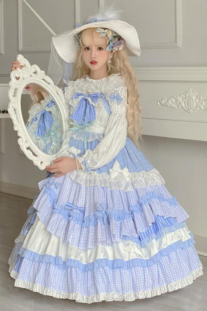 Lolita JSK Dress - Purple/white, 2 Colors, Bow Detail, Ruffled, Layered - additional product view 3