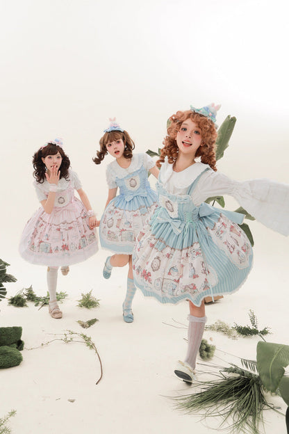 Lolita JSK Dress - Rabbit's, 3 Colors, Bow Detail, Lace Trim, Printed - additional product view 4