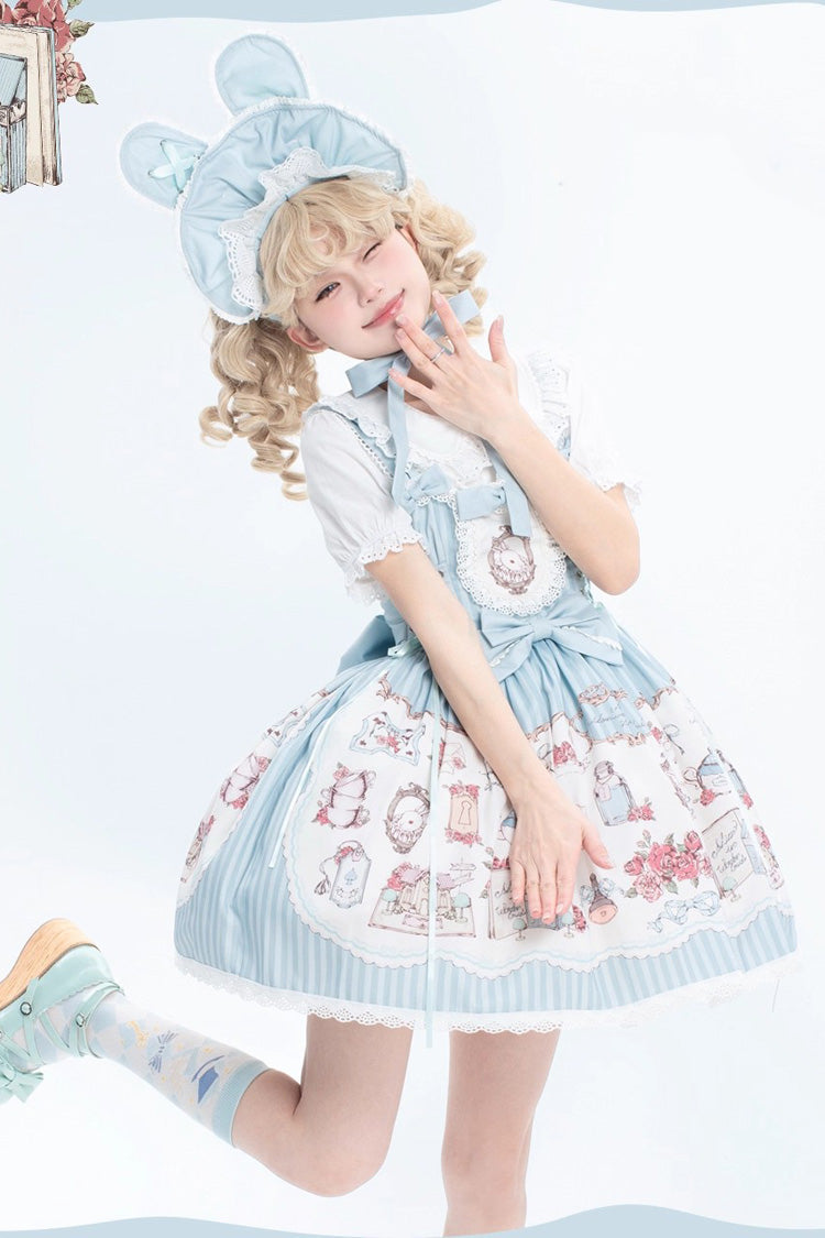 Lolita JSK Dress - Rabbit's, 3 Colors, Bow Detail, Lace Trim, Printed - main product image