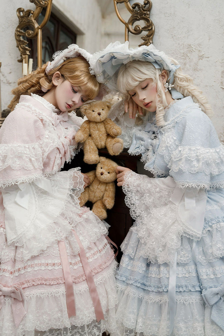 Lolita JSK Dress - Reinas, Pink, Lace Trim, Ruffled, Sweet Style - additional product view 5