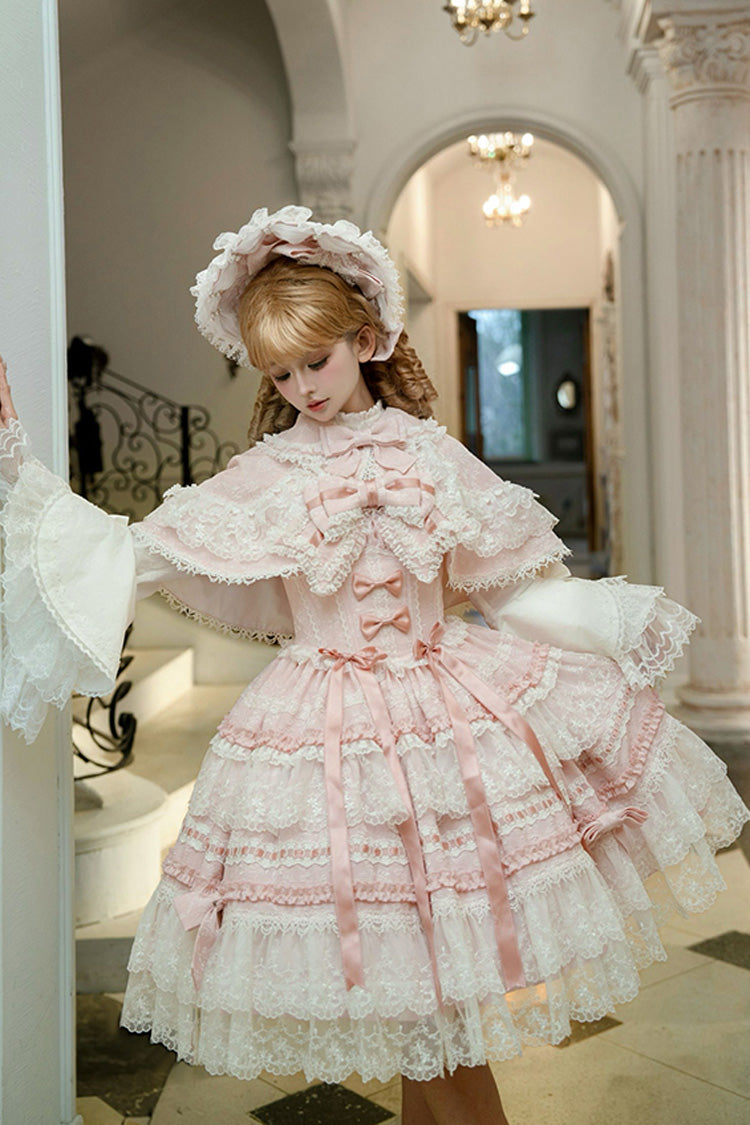 Lolita JSK Dress - Reinas, Pink, Lace Trim, Ruffled, Sweet Style - additional product view 7