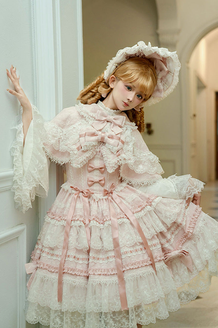 Lolita JSK Dress - Reinas, Pink, Lace Trim, Ruffled, Sweet Style - additional product view 9