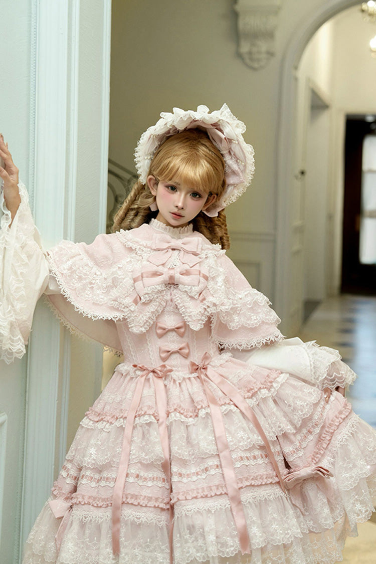 Lolita JSK Dress - Reinas, Pink, Lace Trim, Ruffled, Sweet Style - additional product view 10
