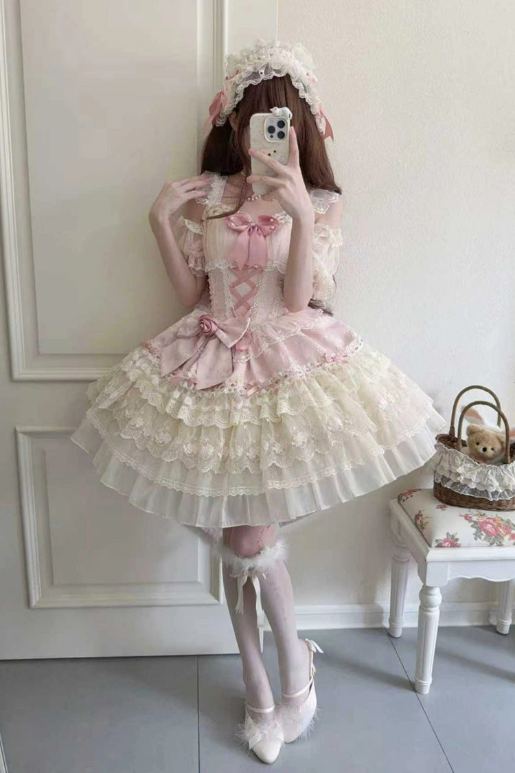 Lolita JSK Dress - Rose Canticle, Pink, Lace-Up, Sweet Style, Ballet-Inspired Style - additional product view 2