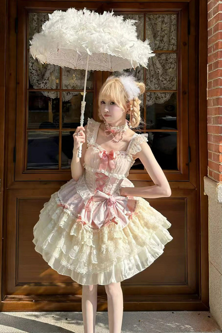 Lolita JSK Dress - Rose Canticle, Pink, Lace-Up, Sweet Style, Ballet-Inspired Style - additional product view 6
