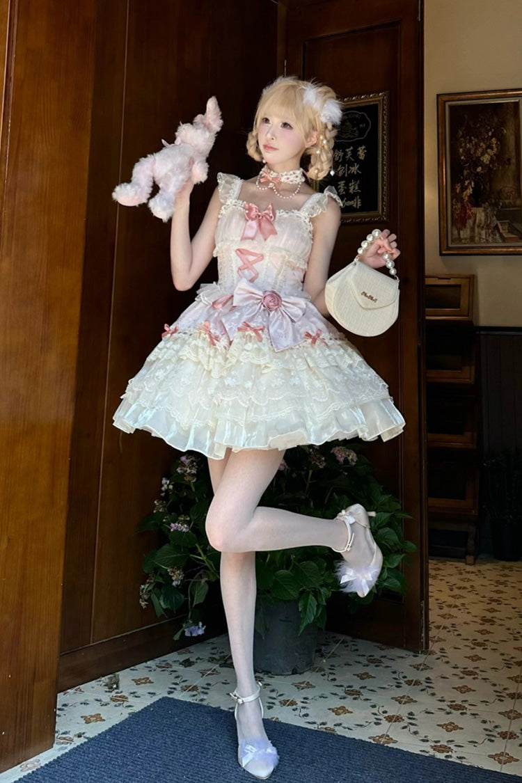 Lolita JSK Dress - Rose Canticle, Pink, Lace-Up, Sweet Style, Ballet-Inspired Style - additional product view 7