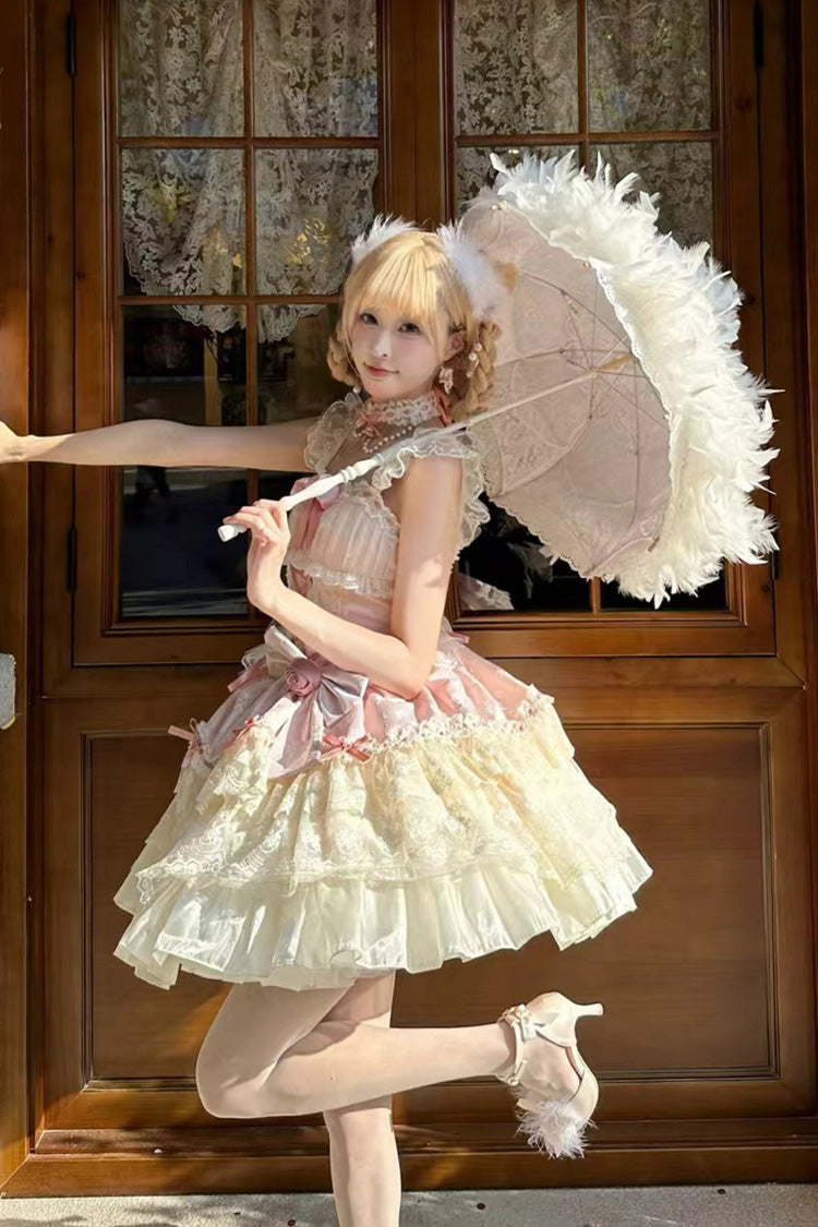 Lolita JSK Dress - Rose Canticle, Pink, Lace-Up, Sweet Style, Ballet-Inspired Style - additional product view 8