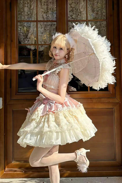 Lolita JSK Dress - Rose Canticle, Pink, Lace-Up, Sweet Style, Ballet-Inspired Style - additional product view 8