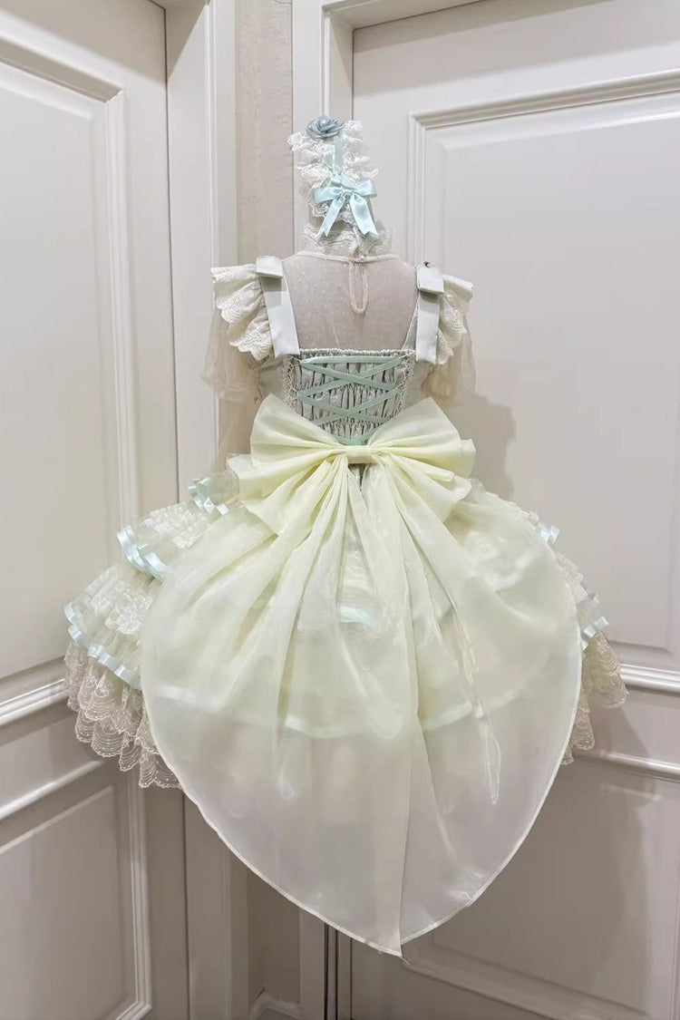 Lolita JSK Dress - Rose Feather Waltz, Green, Layered, Sweet Style, Ballet-Inspired Style - additional product view 5