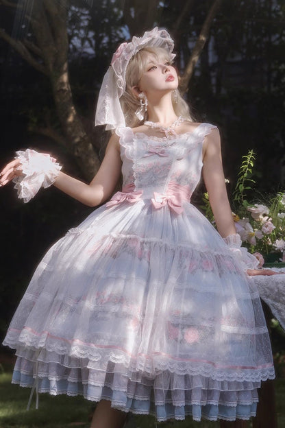 Lolita JSK Dress - Rose Flower Cage, Multi-Color, Detachable Detail, Sweet Style - additional product view 3