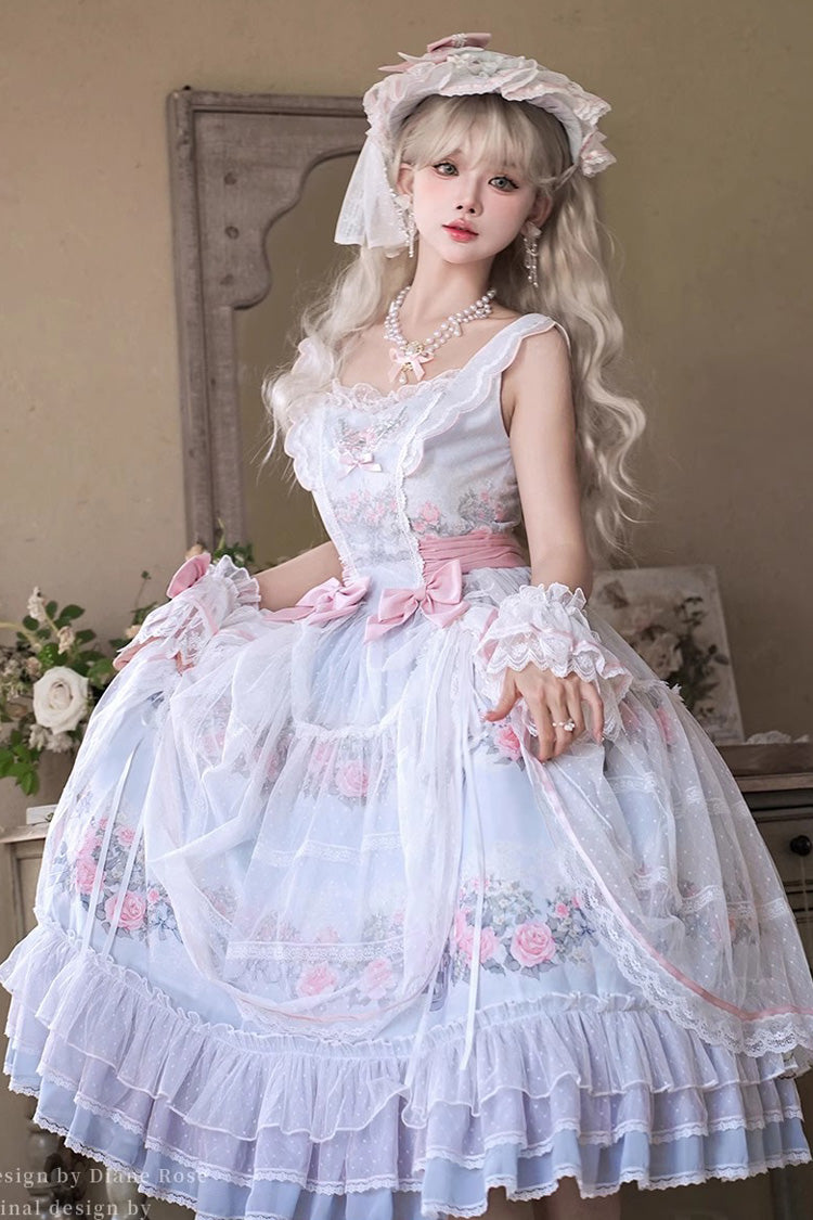 Lolita JSK Dress - Rose Flower Cage, Multi-Color, Detachable Detail, Sweet Style - additional product view 4