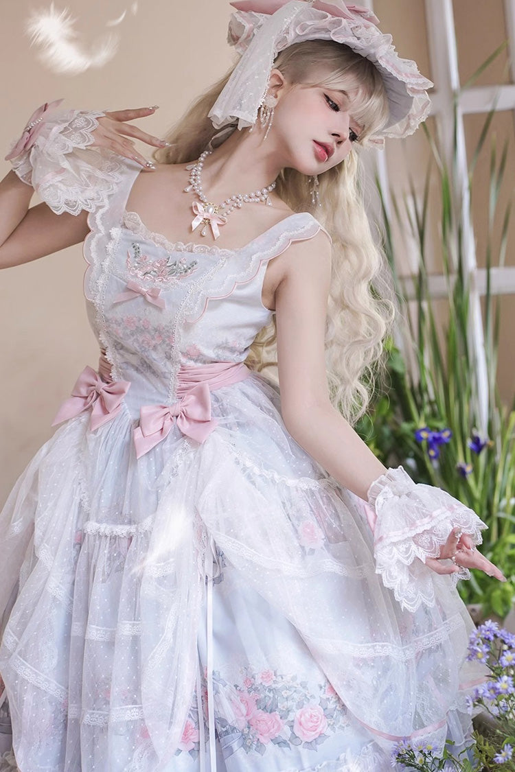Lolita JSK Dress - Rose Flower Cage, Multi-Color, Detachable Detail, Sweet Style - additional product view 5