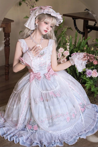 Lolita JSK Dress - Rose Flower Cage, Multi-Color, Detachable Detail, Sweet Style - additional product view 6