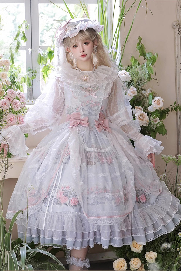 Lolita JSK Dress - Rose Flower Cage, Multi-Color, Detachable Detail, Sweet Style - main product image