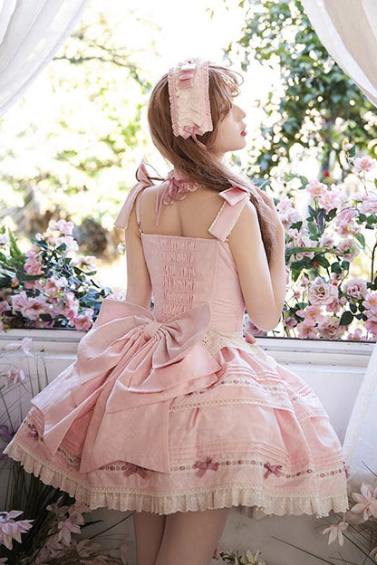 Lolita JSK Dress - Rose Theatre, Pink, Lace Trim, Ruffled, Layered - additional product view 3