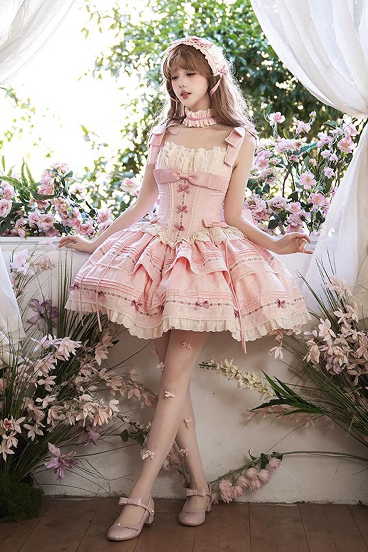Lolita JSK Dress - Rose Theatre, Pink, Lace Trim, Ruffled, Layered - additional product view 4