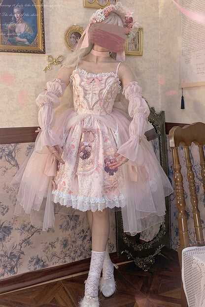 Lolita JSK Dress - Rose Window, Pink, Ruffled, Printed, Sweet Style - additional product view 8