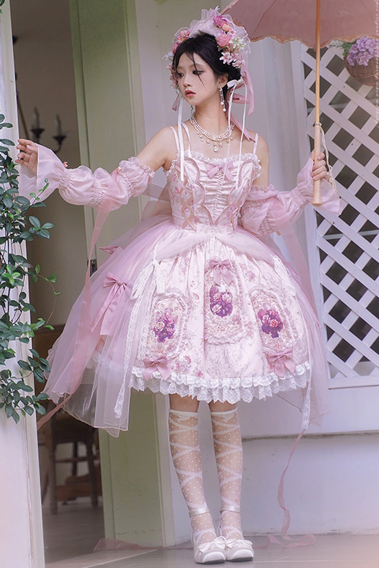 Lolita JSK Dress - Rose Window, Pink, Ruffled, Printed, Sweet Style - additional product view 11