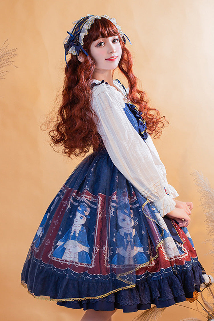 Lolita JSK Dress - Royal Court, 2 Colors, Lace Trim, Printed, Sweet Style - additional product view 3