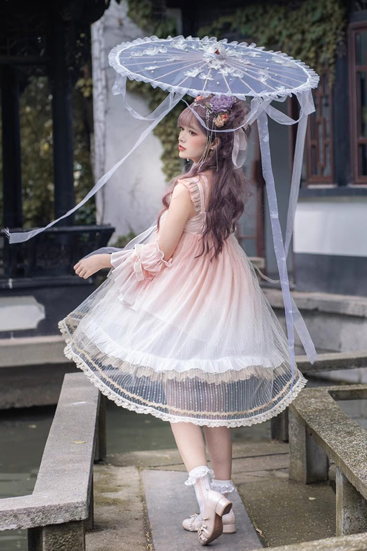 Lolita JSK Dress - Ruffle Embroidery Chinese Style, Pink, Embroidered, Sweet Style - additional product view 6
