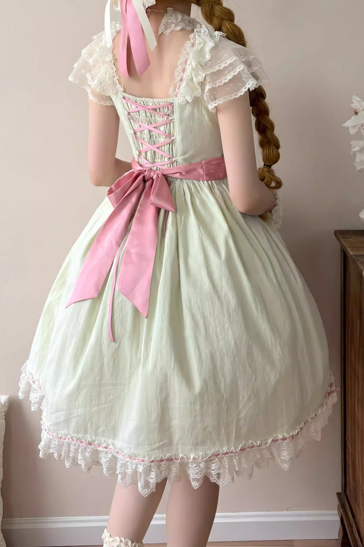 Lolita JSK Dress - Sakura’s Spring Resonance, Green, Short Version, Short Length - additional product view 6