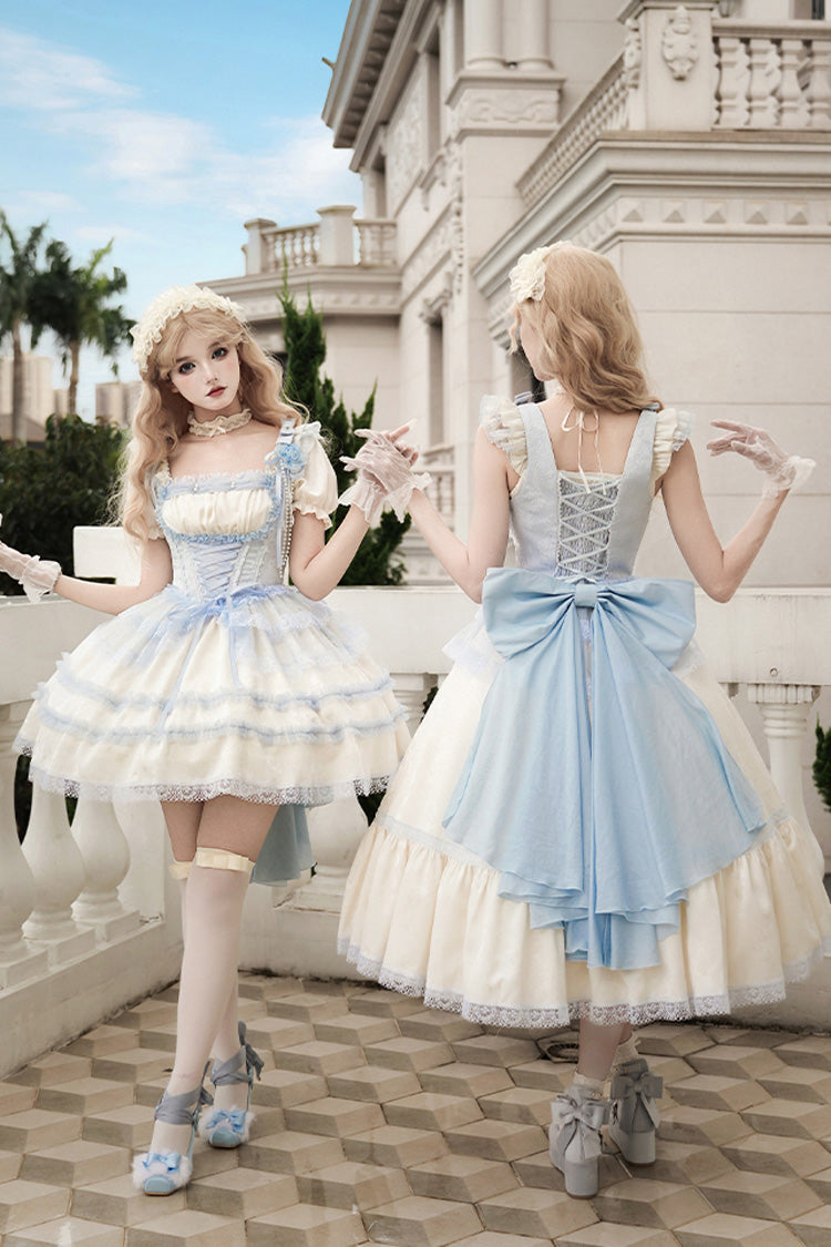 Lolita JSK Dress - Sea Salt Iced Tea, Ivory, Square Collar, Long Length, Ruffled - additional product view 11