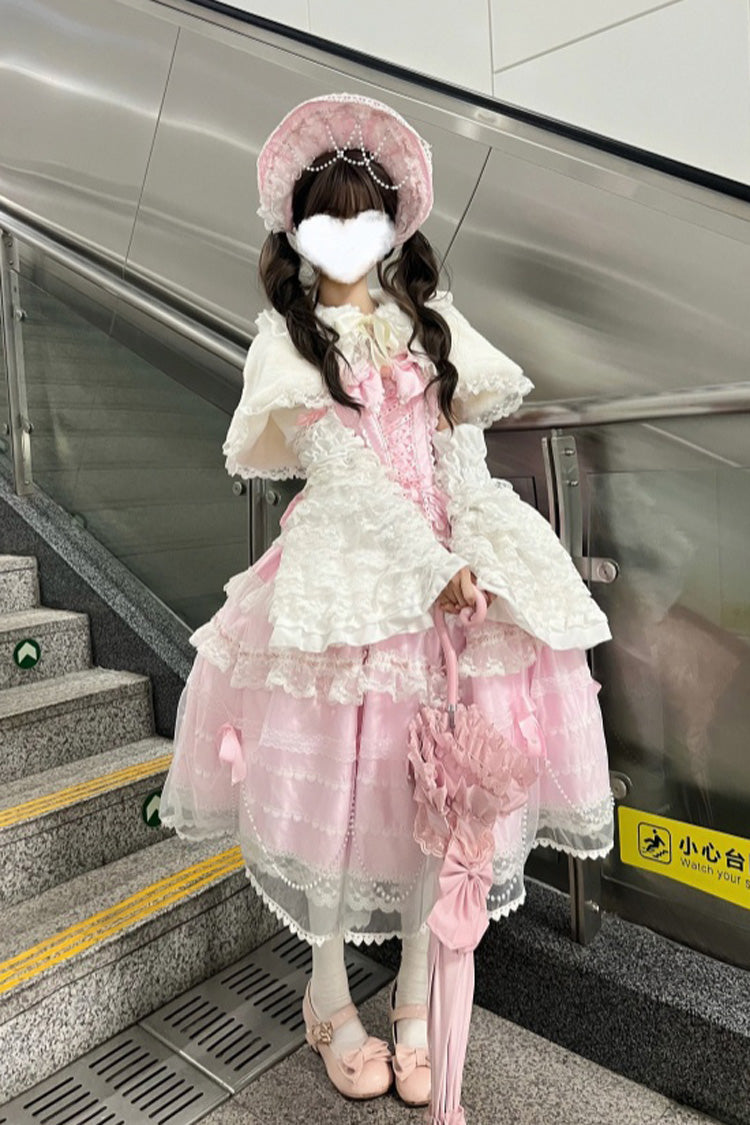 Lolita JSK Dress - Showa Girl, 2 Colors, Long Length, Layered, Sweet Style - additional product view 5