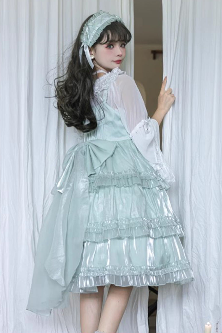 Lolita JSK Dress - Starry Gauze Love Song, Green, Ruffled, Layered, Sweet Style - additional product view 7