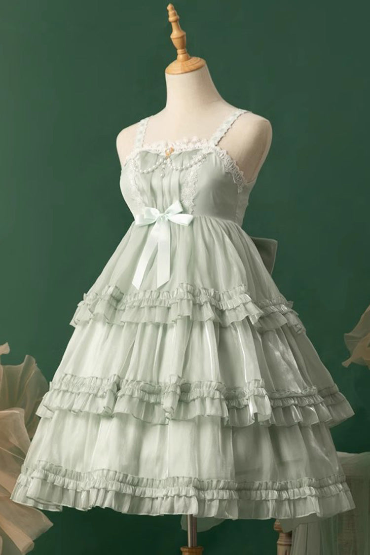 Lolita JSK Dress - Starry Gauze Love Song, Green, Ruffled, Layered, Sweet Style - additional product view 10