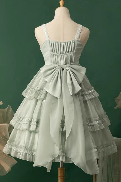 Lolita JSK Dress - Starry Gauze Love Song, Green, Ruffled, Layered, Sweet Style - additional product view 11