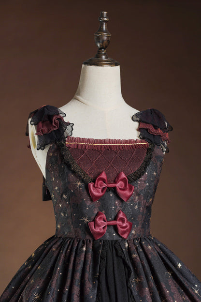 Lolita JSK Dress - Stone Of Eden, 2 Colors, Layered, Sweet Style, Bow Detail - additional product view 2
