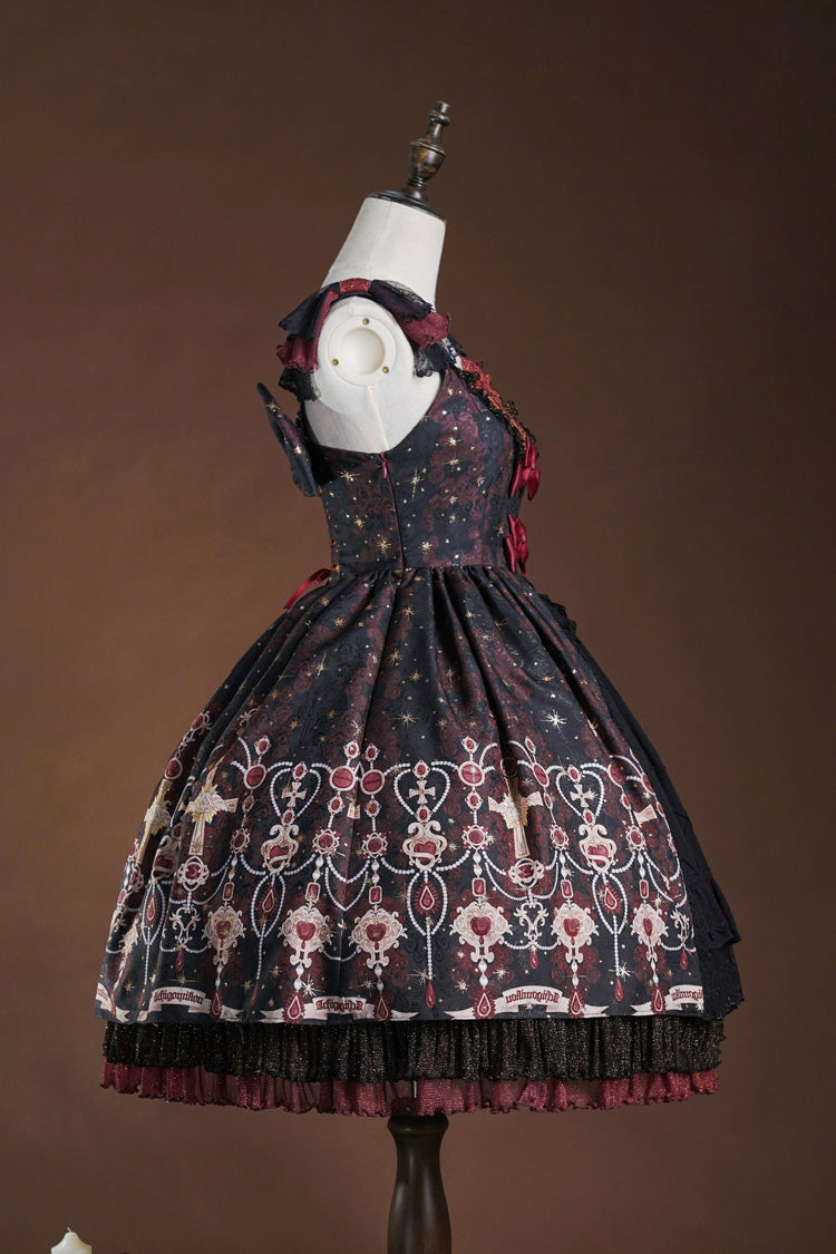 Lolita JSK Dress - Stone Of Eden, 2 Colors, Layered, Sweet Style, Bow Detail - additional product view 3