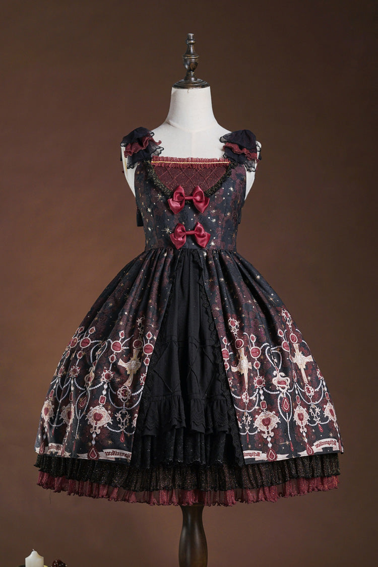 Lolita JSK Dress - Stone Of Eden, 2 Colors, Layered, Sweet Style, Bow Detail - main product image