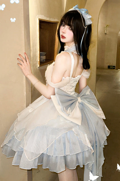 Lolita JSK Dress - Swan Lake, 2 Colors, Gothic Style, Bow Detail, Ruffled - additional product view 6