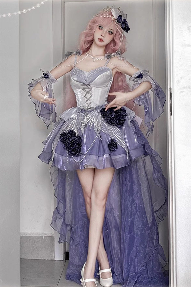 Lolita JSK Dress - Swan Wonderland, Purple, Short Version, Short Length, Embroidered - additional product view 2