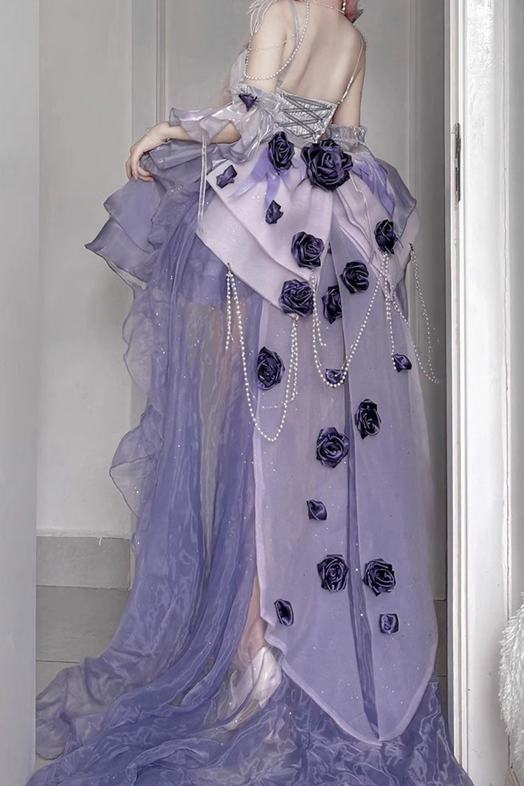 Lolita JSK Dress - Swan Wonderland, Purple, Short Version, Short Length, Embroidered - additional product view 6