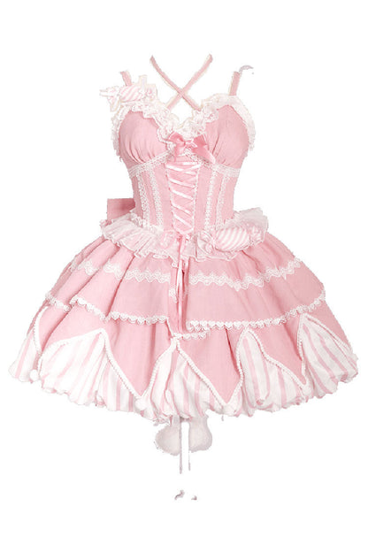 Lolita JSK Dress - Sweetheart Gummies, 3 Colors, Bow Detail, Sweet Style - additional product view 6