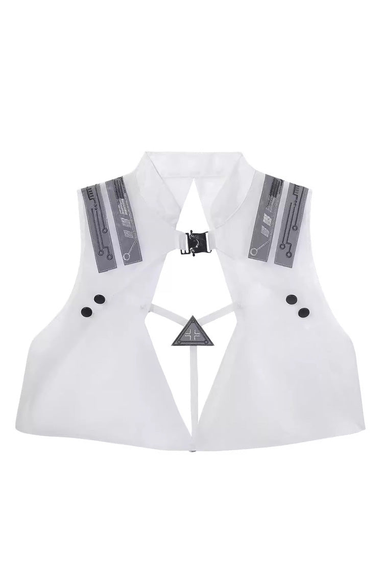 Lolita JSK Dress - Tech Light Realm, White, Punk Style, Printed - S Top(Only) / M Top(Only) / L Top(Only) option