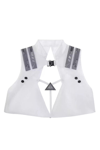 Lolita JSK Dress - Tech Light Realm, White, Punk Style, Printed - S Top(Only) / M Top(Only) / L Top(Only) option