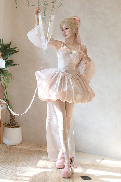 Lolita JSK Dress - The Runaway Princess, Pink, Lace-Up, Sweet Style, Bow Detail - additional product view 9