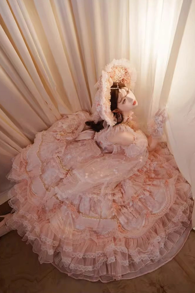 Lolita JSK Dress - The Runaway Princess, Pink, Plus Size, Printed, Layered - additional product view 11