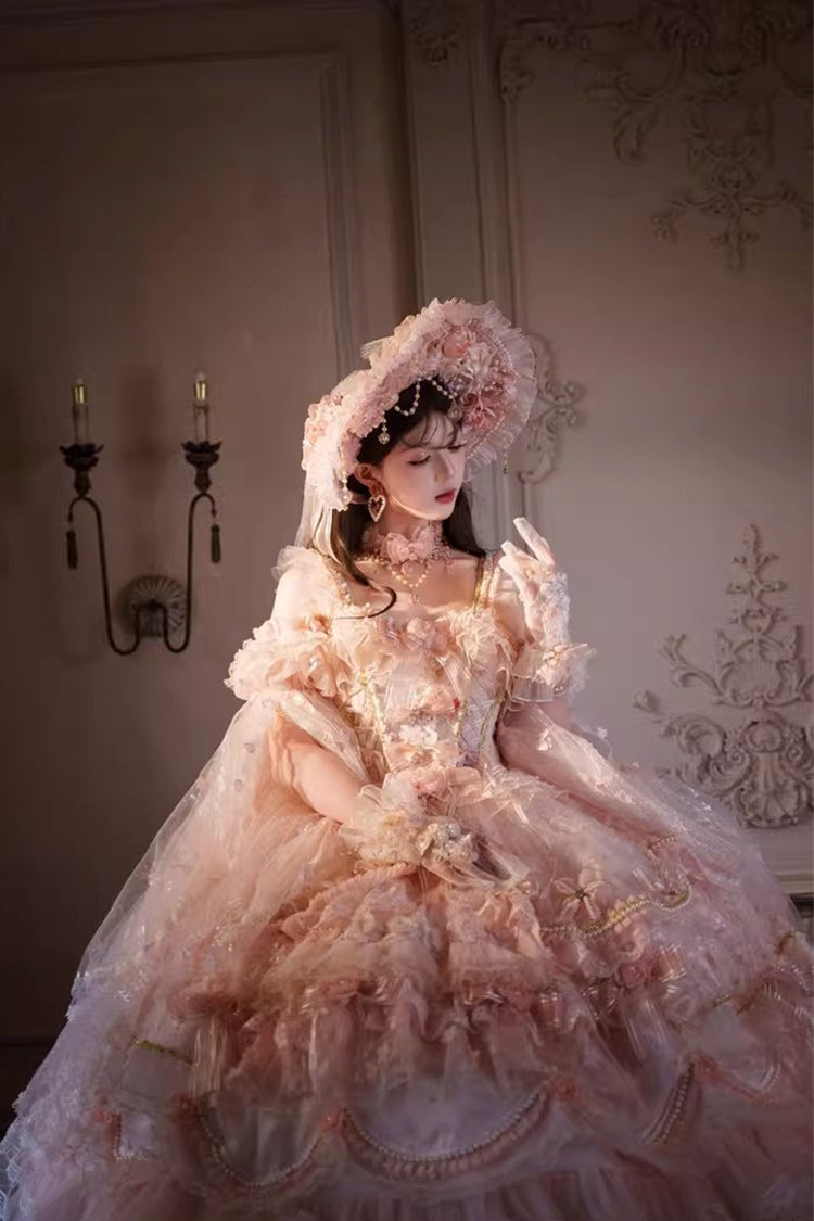 Lolita JSK Dress - The Runaway Princess, Pink, Plus Size, Printed, Layered - additional product view 13