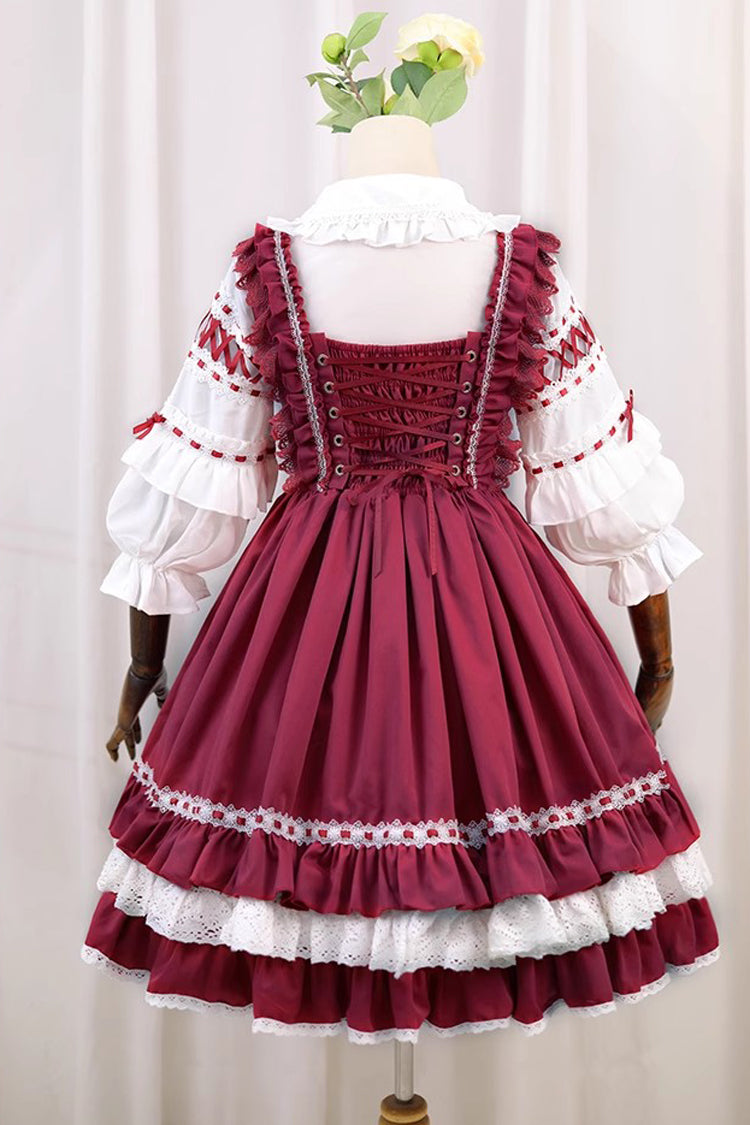 Lolita JSK Dress - Tina's Gift, 2 Colors, Embroidered, Layered, Sweet Style - additional product view 2