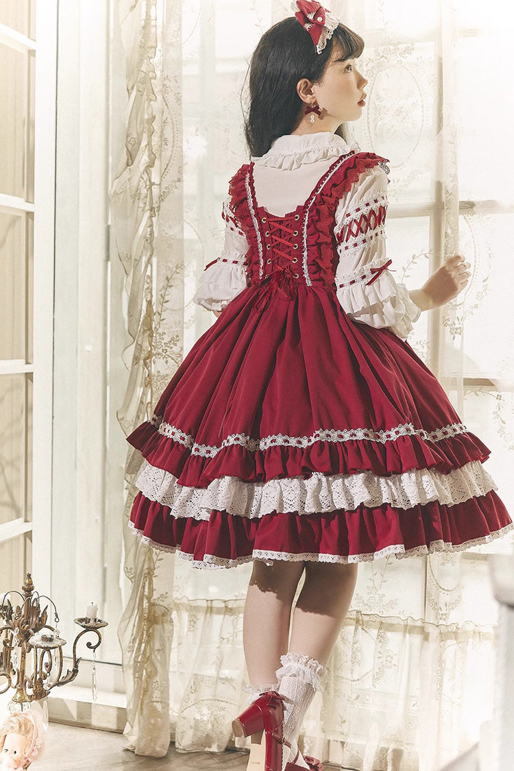 Lolita JSK Dress - Tina's Gift, 2 Colors, Embroidered, Layered, Sweet Style - additional product view 4
