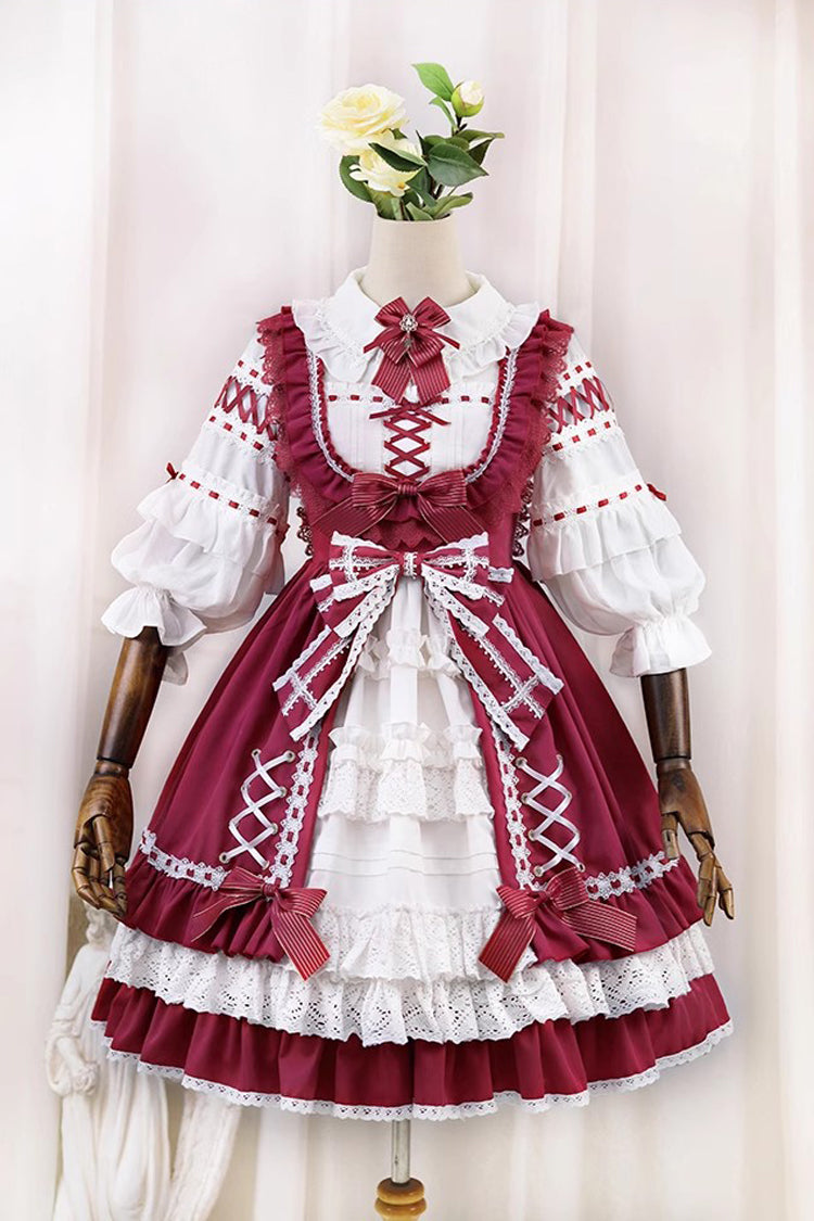 Lolita JSK Dress - Tina's Gift, 2 Colors, Embroidered, Layered, Sweet Style - main product image